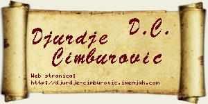Đurđe Čimburović vizit kartica
